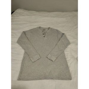 XL Grey Schmidt Workwear Henley Thermal Long Sleeve T-shirt